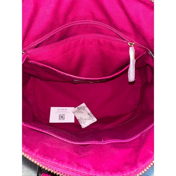 New! Coach Pleat Tote Handbag Fuchsia F34680 Msrp:$395.00 - Picture 7 of 8
